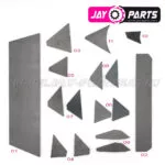 JayParts Hegeszthető Vázmerevítő Lemez Készlet (16 részes, 3 mm S355 acél) – Polaris Scrambler / Sportsman 850 / 1000 (JP0157)