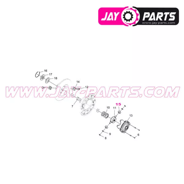 JayParts Erősített Szekunder Variátor Belső Görgő Készlet (2 db, 315 °C hőálló) – Polaris Sportsman / Scrambler / RZR / General (JP0228)