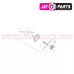 JayParts Erősített Szekunder Variátor Belső Görgő Készlet (2 db, 315 °C hőálló) – Polaris Sportsman / Scrambler 550 / 850 / 1000 (JP0229)