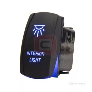 Vízálló 5 pólusú LED billenőkapcsoló "Interior Lights (Belső utastér fény)" (12V 20A, kék háttérvilágítással) – Polaris RZR / Ranger / General / Sportsman (INTSWITCH)