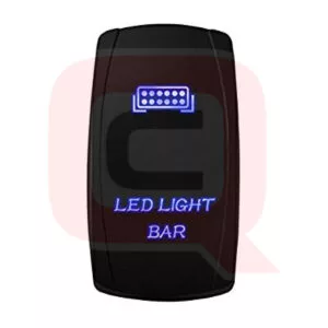 Vízálló 5 pólusú LED billenőkapcsoló "LED Light Bar (LED fényhíd)" (12V 20A, kék háttérvilágítással) – Polaris RZR / Ranger / General / Sportsman (LLBSWITCH)