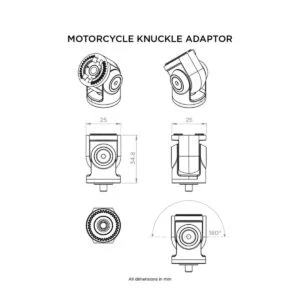 Quad Lock Csuklós Szögállító Adapter (Knuckle Adaptor) Kormány és Tükör Konzolokhoz (QLP-MOT-KA) (2. kép)