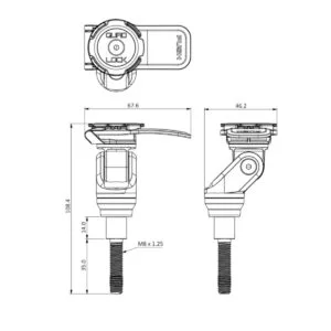 Quad Lock PRO CNC Alumínium Kormánybefogó Csavar Telefontartó Konzol M8 (QLM-HBC-PRO) (2. kép)